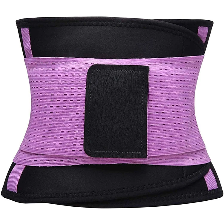 

Custom logo waist trainer adjustable elastic waist trimmer support slimming waist belt, Black