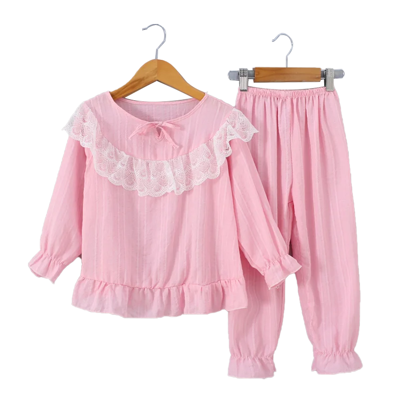 

Wholesale girls' pajamas night dress 100% cotton kids home wear pink color children sleepwear, Red pink white blue green