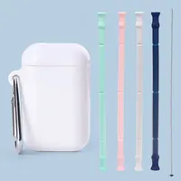 

Reusable Straw Packaging ,Portable Pink Reusable Straw ,Collapsible Straw Keychain