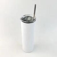 

600ml Double wall Vacuumed 304 steel thermos blank Sublimation skinny tumbler with straw