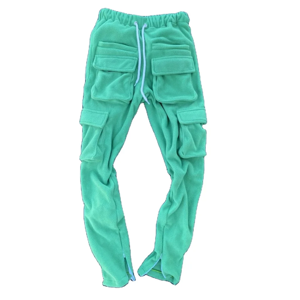 

Custom Made Men Track Pants pocket Man Stacked Jogger Cargo Stacked Sweatpants Men