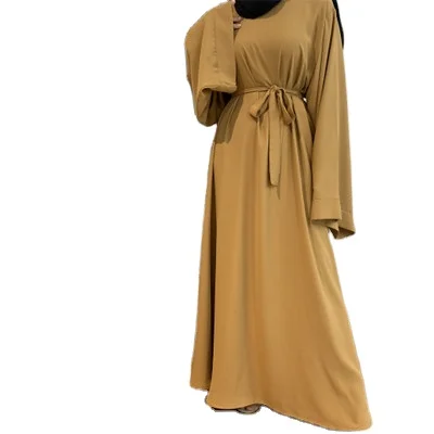 

Women's Long Sleeve Maxi Dress Muslim Abaya Robe Plain Simple Modern Islamic Arabic Style Casual Dress, Picture