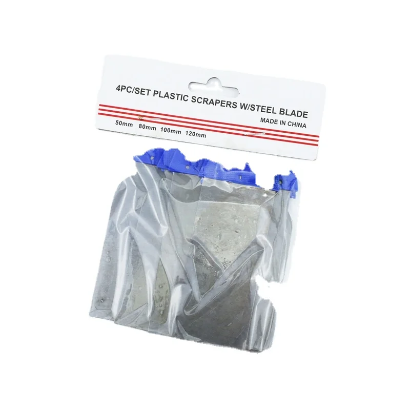 

BIYU Blue 4pc/set Plastic Scrapers w/steel Blade
