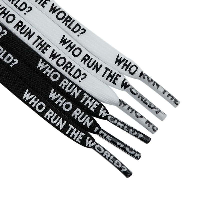 

Coolstring Wholesale Print Who Run the world shoelaces Match All Kind of Casual Shoe With High Quality