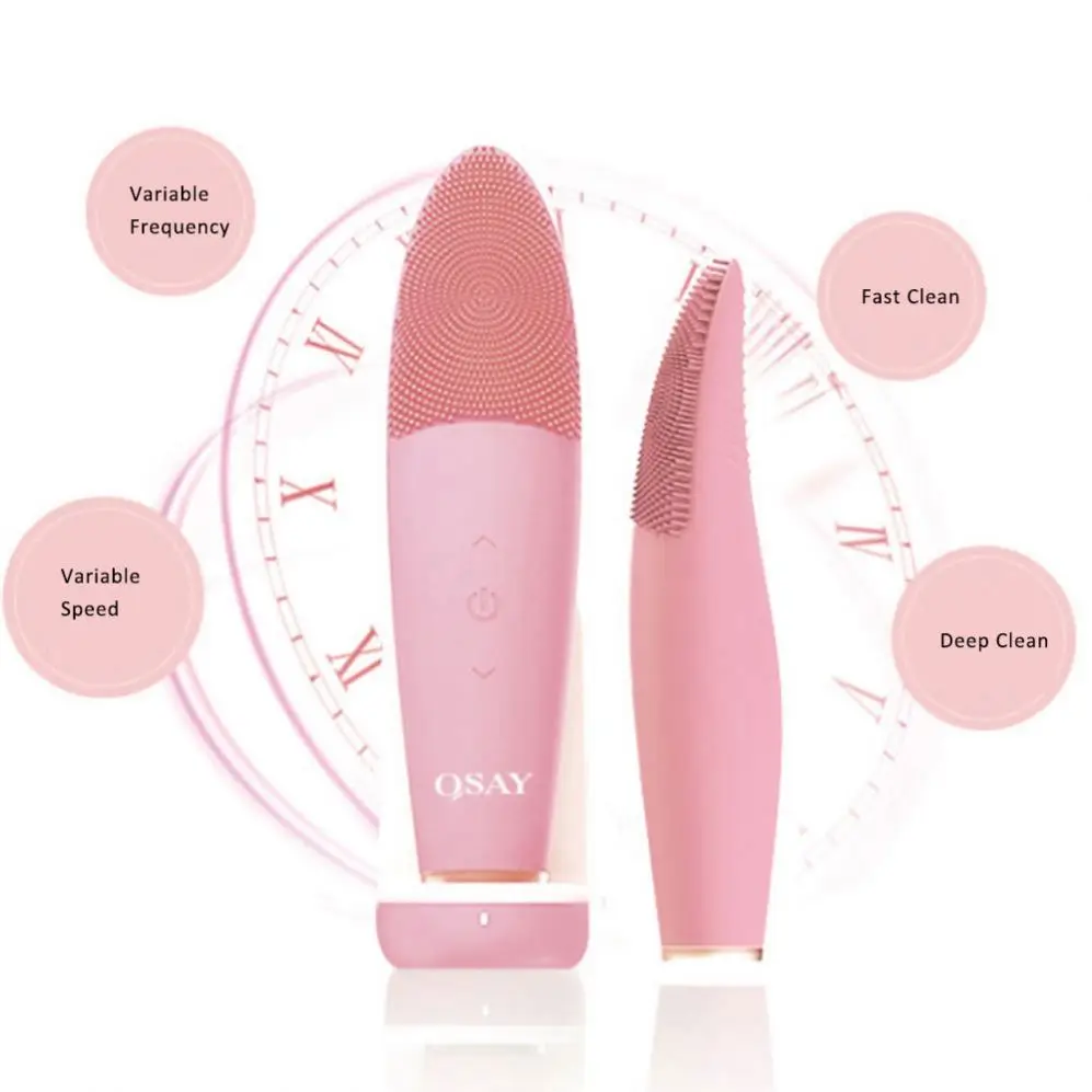 

Silicone Handle Electric Super Soft Cleanser And Massager Sillicon Sonic Vibrating Portable Facial Cleansing Brush