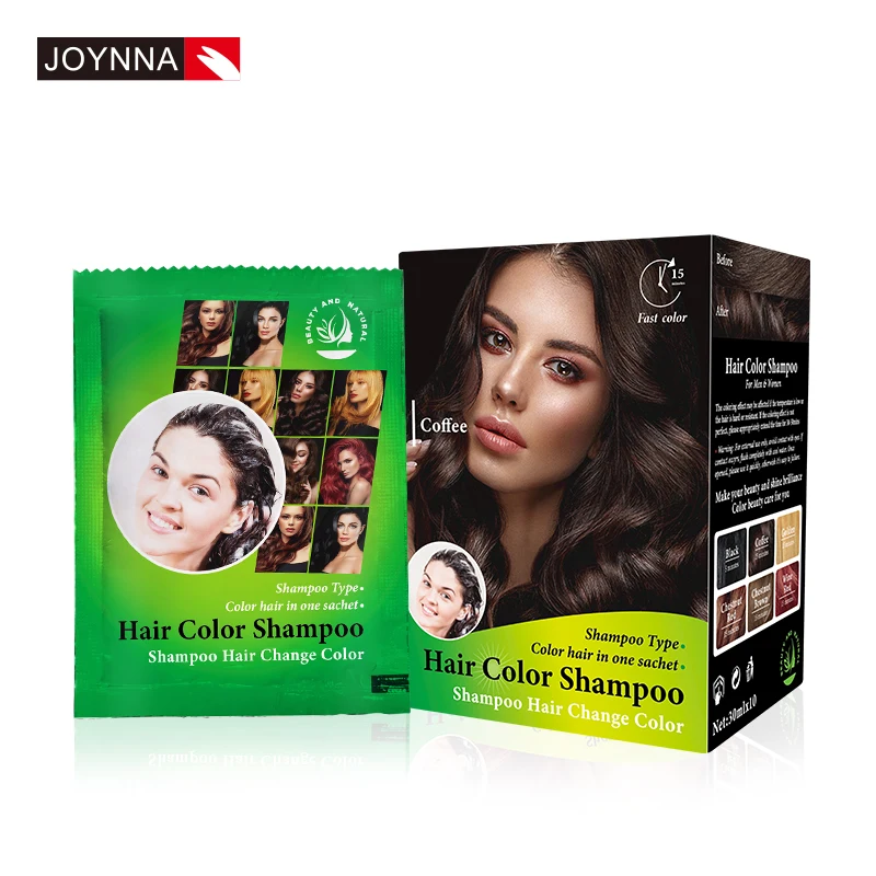 

Argan oil Hair Shampoo Color Shampoo JOYNNA Lasting Fast To Dye permanent Natural Hair Dye Shampoo For Hair coffee Color, 5 colors