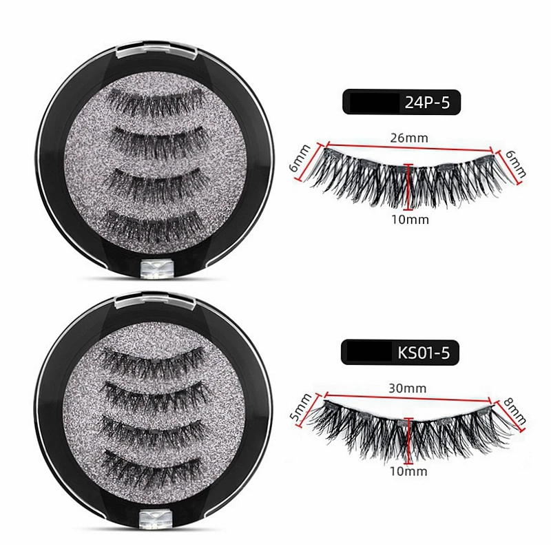 

Magnetic Eyelashes 5 Magnets Mink Magnetic False Eyelashes Extension with Clip Kit,Natrual Faux Cils Magnetique,Customized Logo