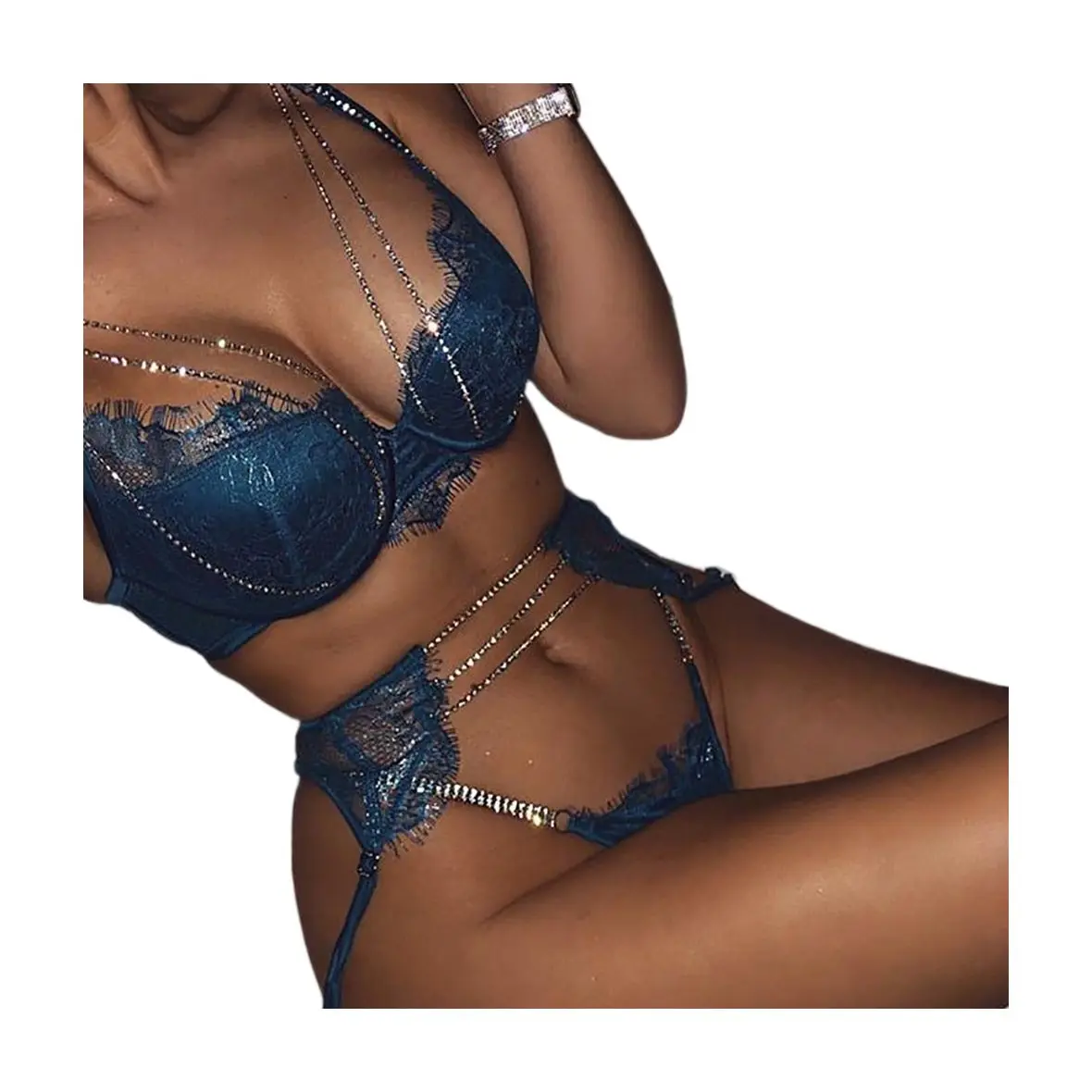 

Hot Selling Good Quality Blue Sexy Lingerie Sexy Dress Erotic Plus Size Sheer Lingerie Sets, Blue black color wine red