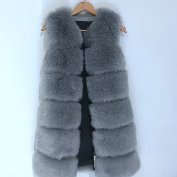 

New Fashion Winter Lady Natural Color Fox Fur Long Coat Latest Design, Customized color