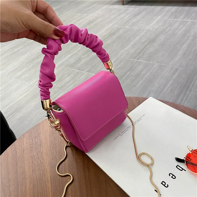 

2021 Fashion Pu Leather New Handbag For Women Candy Color Mini Cute Purse Girls