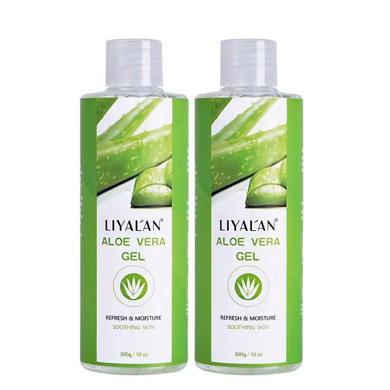

LIYALAN Private Label Face Skin Lightening Soothing Hydrating 100% Pure Natural Organic Aloe Vera Gel, Light green