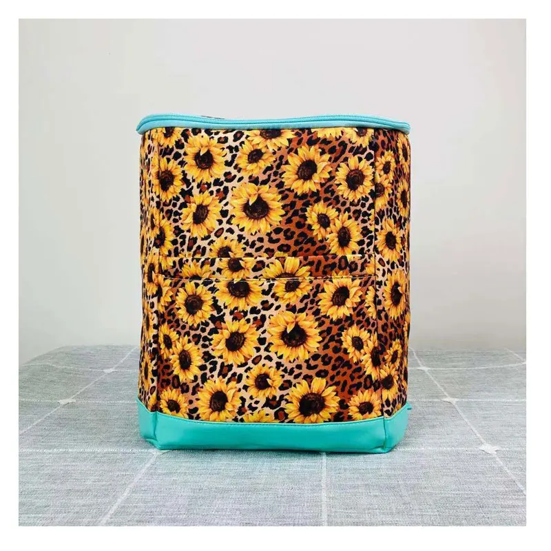 

Personalized Leopard Sunflower Cooler Bag Monogram Beach Backpack Cooler Pool Beer Seltzer Insulated Cooler Bag for Outdoor