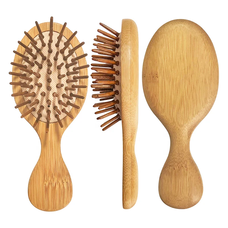 

Professional Private Label Bamboo Massage Mini Oval Hair Brushes