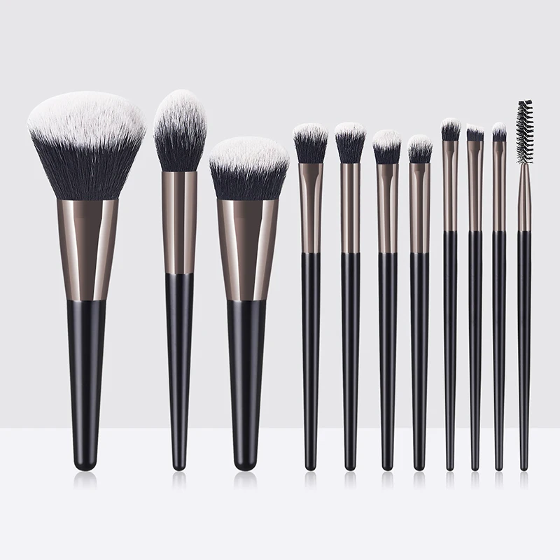 

Make Your Own Logo Black Makeup Brush Set Professional 11 Piece Make up Brush Luxury Make up Brushes Private Label