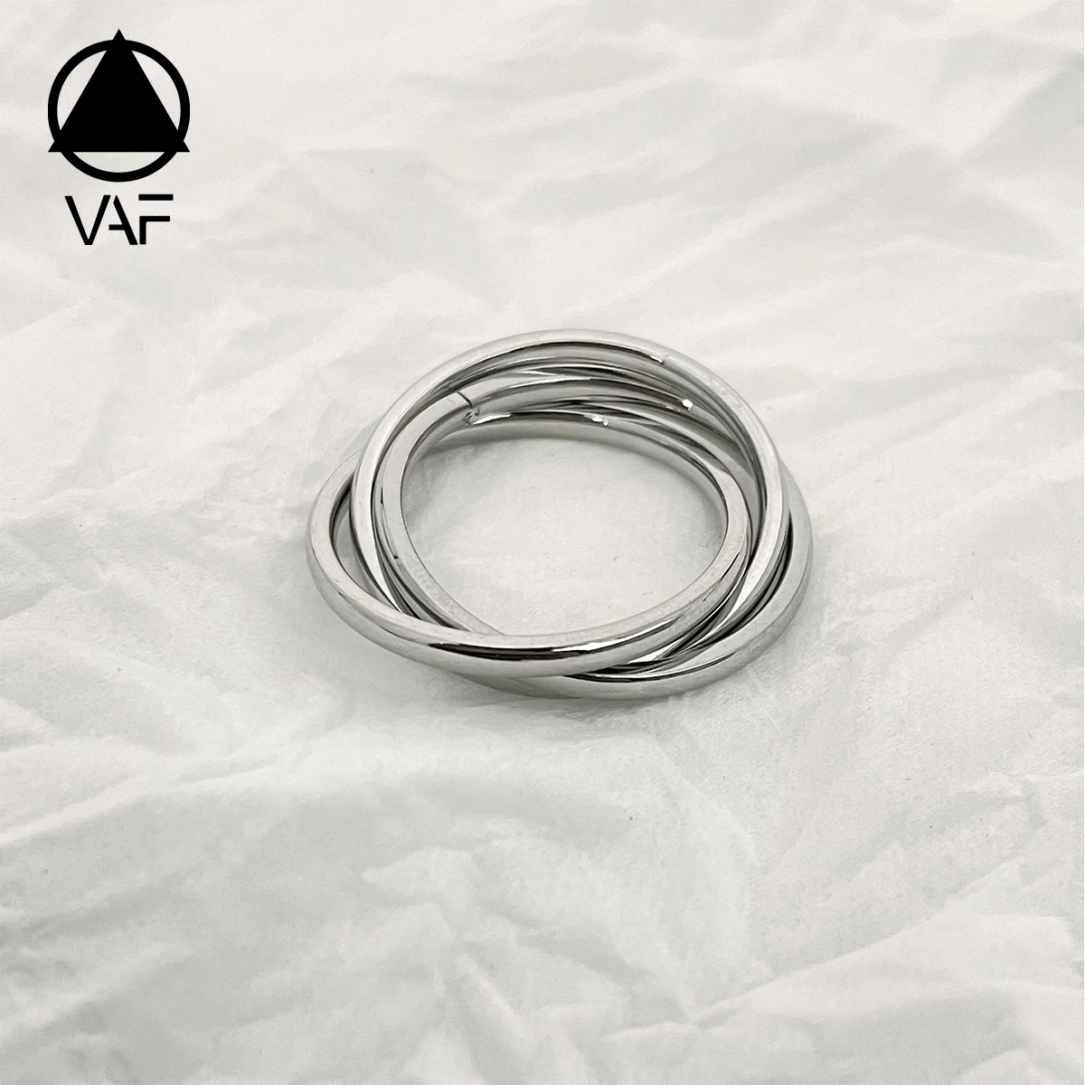 VAF Unique Personalised Three Layer Ring Trending Stainless Steel Fidget Rings for Anxiety