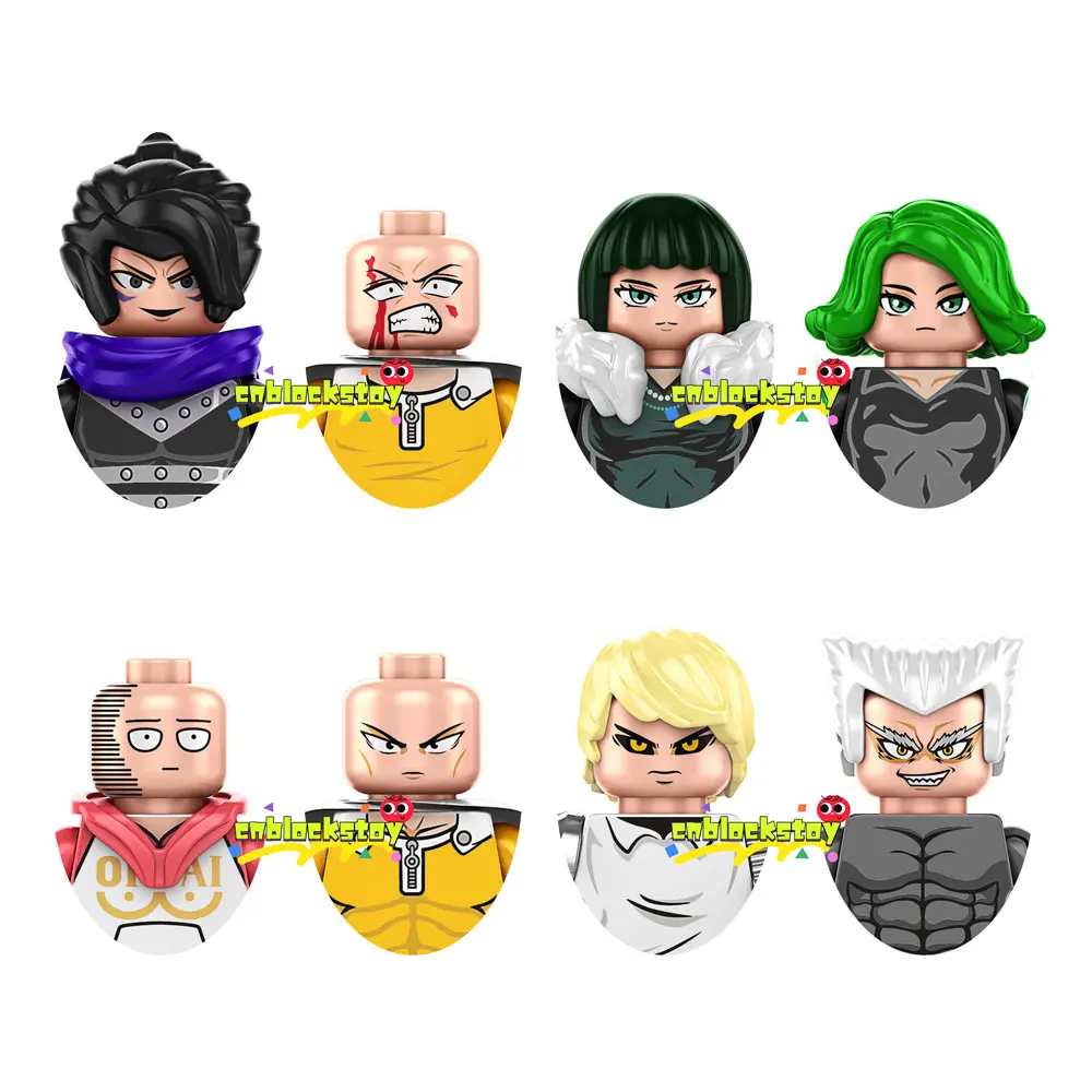 

JUMP Comics Anime Garou Tatsumaki Genos Fubuki Saitama One Punch Man Assemble Building Block Figure Toy Bricks for Kids TP1002