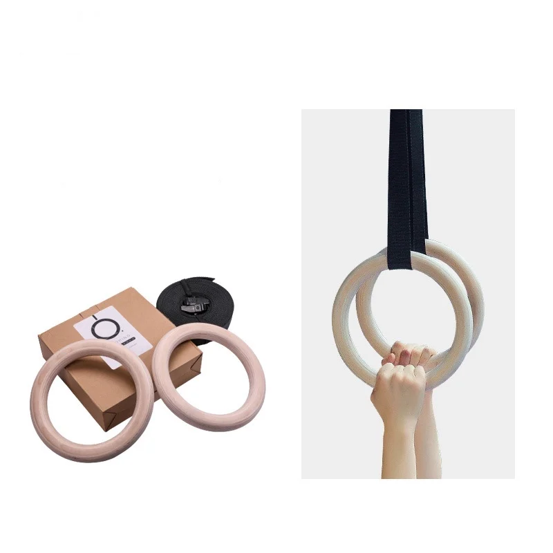 

2021 High Quality adjustable detachable gymnastic hula ring for pulling up training with strap webbing