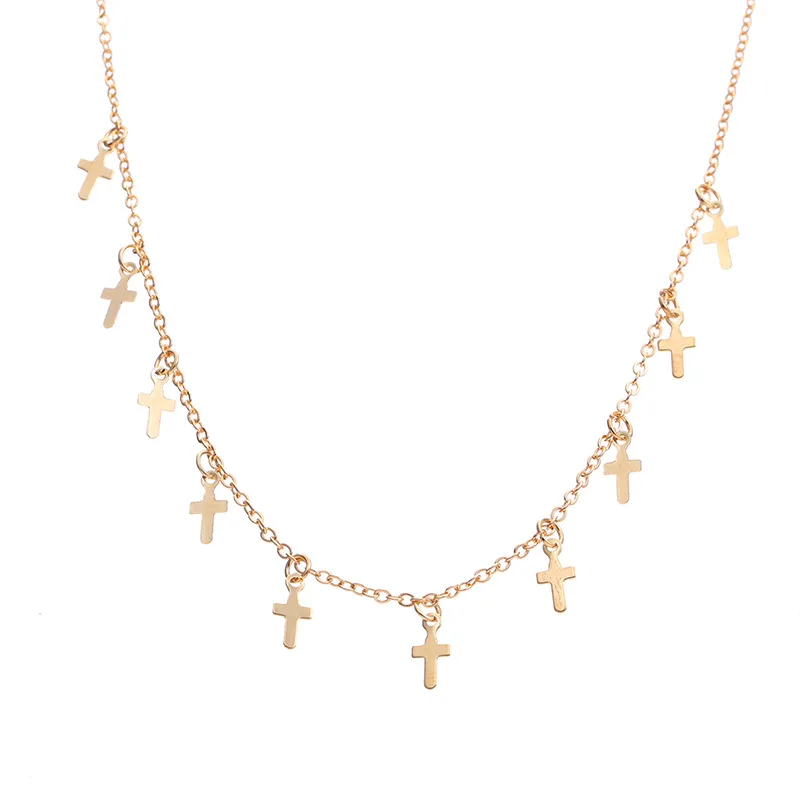 

Fashion Popular Gift Stainless Steel Gold Plated Multi Crucifix Cross Jewelry Necklace For Women, Silver,gold