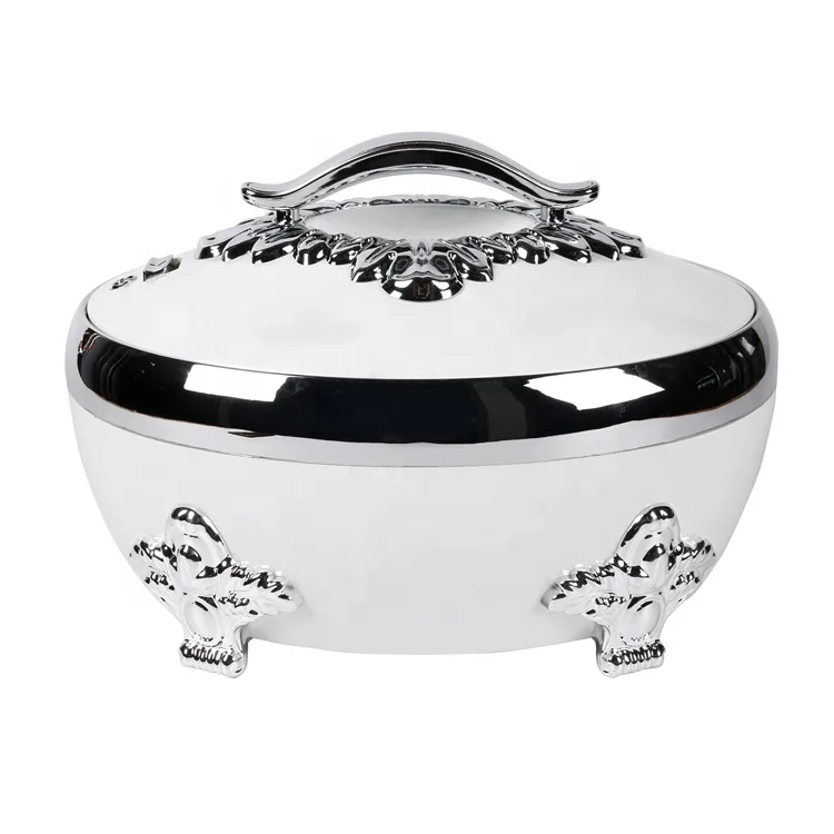 

Exquisite Stainless Steel Insulated Hot Pot Casserole 4L 5L 6L Silver Plated Spray Lacquer Food Keep Fresh Casserole