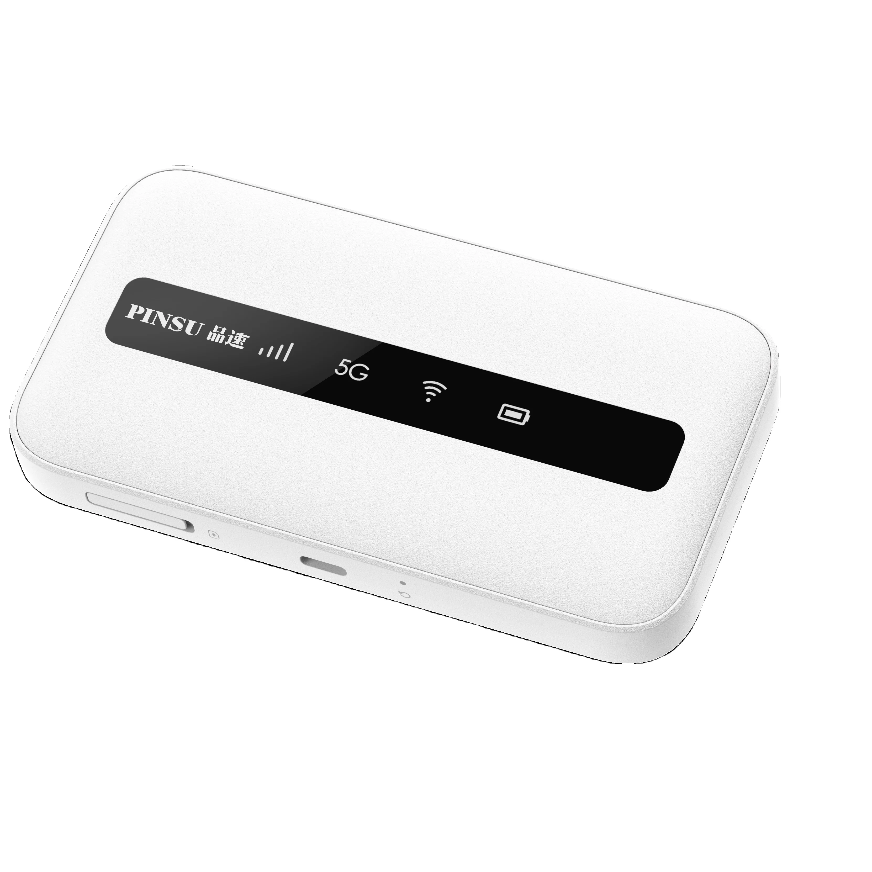 

Newest PINSU R100 5G mobile router cpe 5g portable mifis modem high speed 5g wifi router with sim card slot, White/black