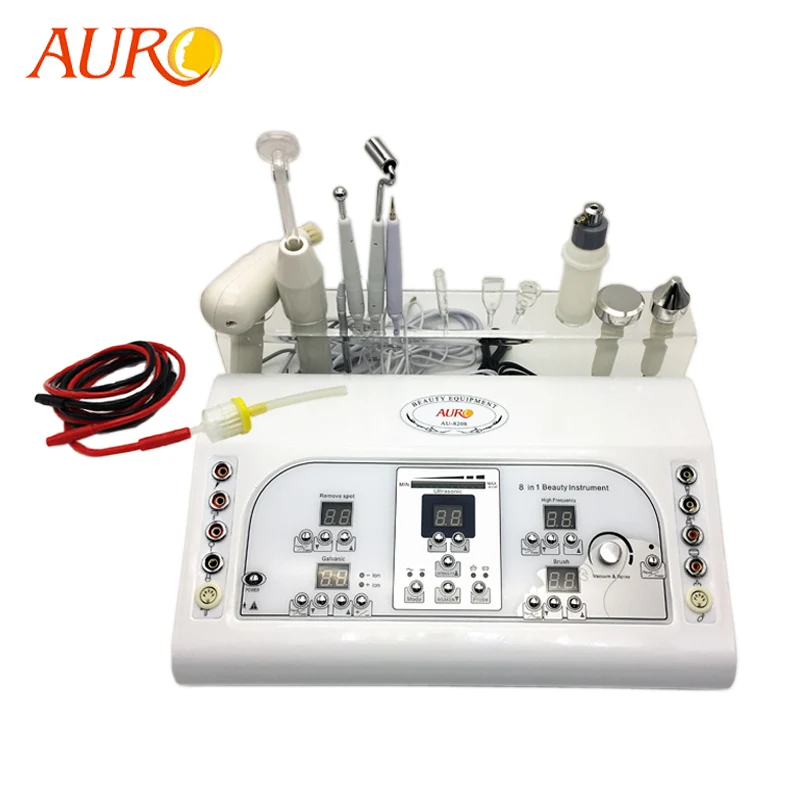 

AU-8208 Spa Use Ultrasonic Galvanic High Frequency Multifunction Facial Beauty Machine Equipment