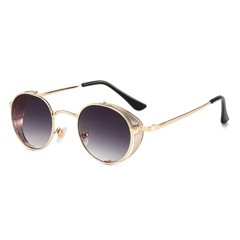 

Superb 47000 Metal Frame Steampunk Style 2021 NEW Round UV400 Sunglasses Shades