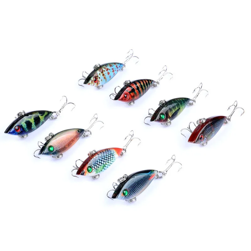 

1Pcs 3D Painting VIB Fishing Lures Hard Bait 4cm/2.7g Crankbait Vibrate Plastic Artificial Swimbait Gear Wobblers For Fishing