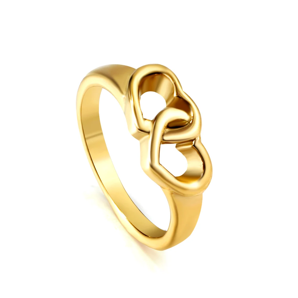 

New Trendy Luxury Fashion 304 Stainless Steel Real 18k Gold plated Ring With 18k Gold Plated