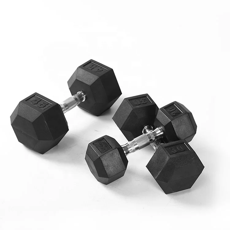 

Wholesale hex dumbbells set home gym equipment power training free weights equipment adjustable dumbbell, Black