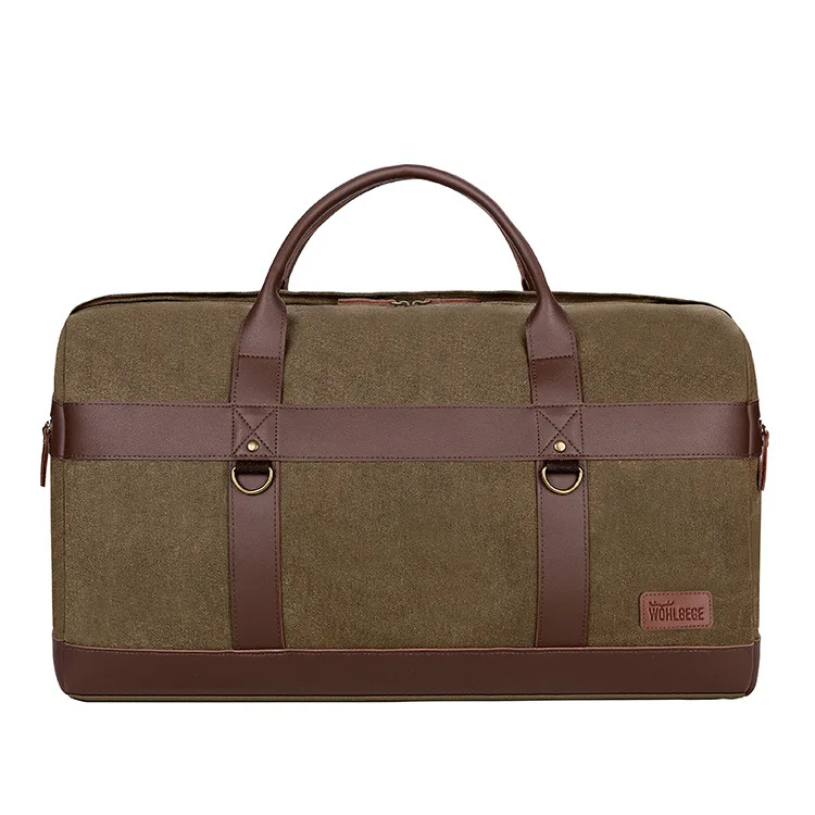 

wholesale 21.6 inch leather travel weekender overnight duffle bag gym sports tote duffel bags for men, Blue,black,coffee,gray,green