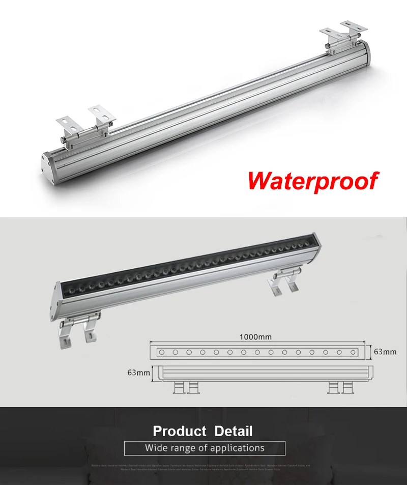 Dimmable 36W Wall Washer DMX Control IP65 Wall Washer Aluminium Led Lighting Profile Waterproof Led Wall Washer Light Housing