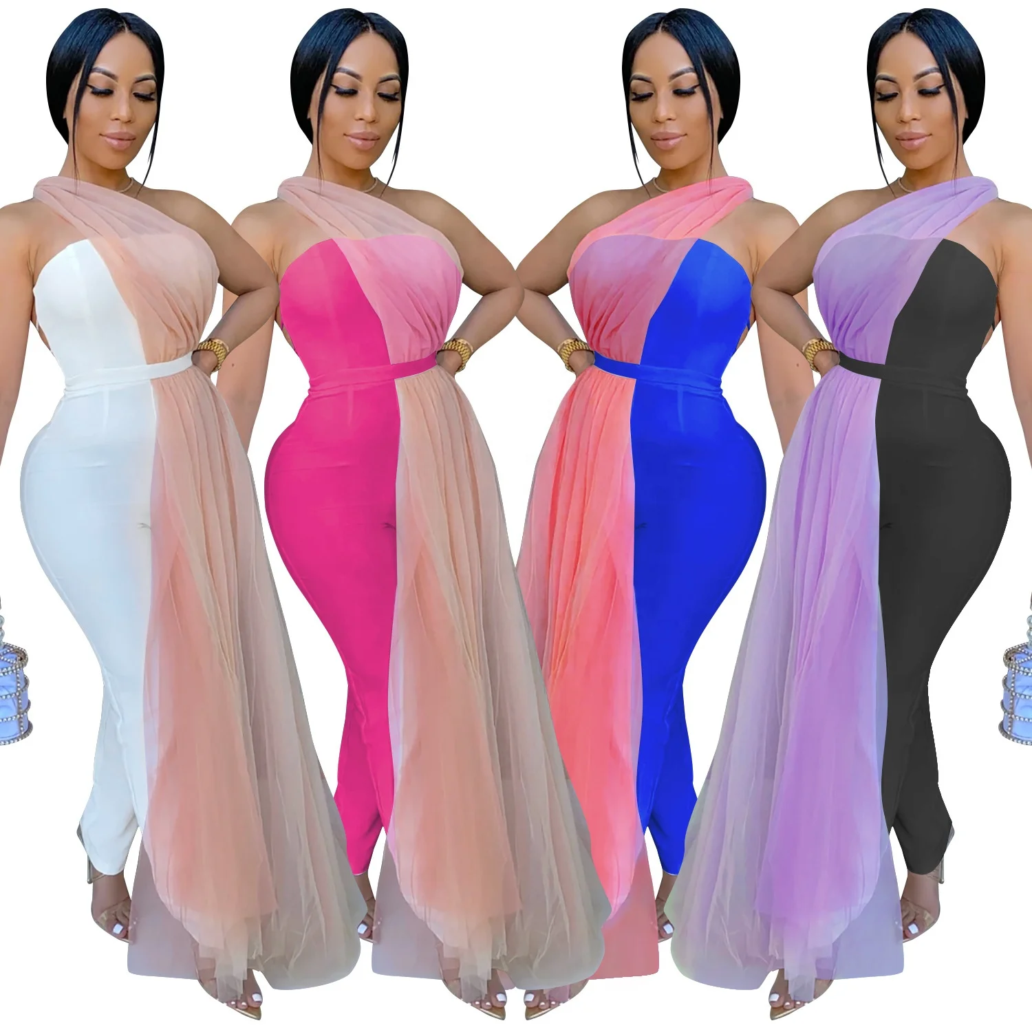 

Hot Sale Women Clothing Spaghetti Strap off shoulder Two Pieces Set backless Casual sleeveless jumpsuit Woman Outfits