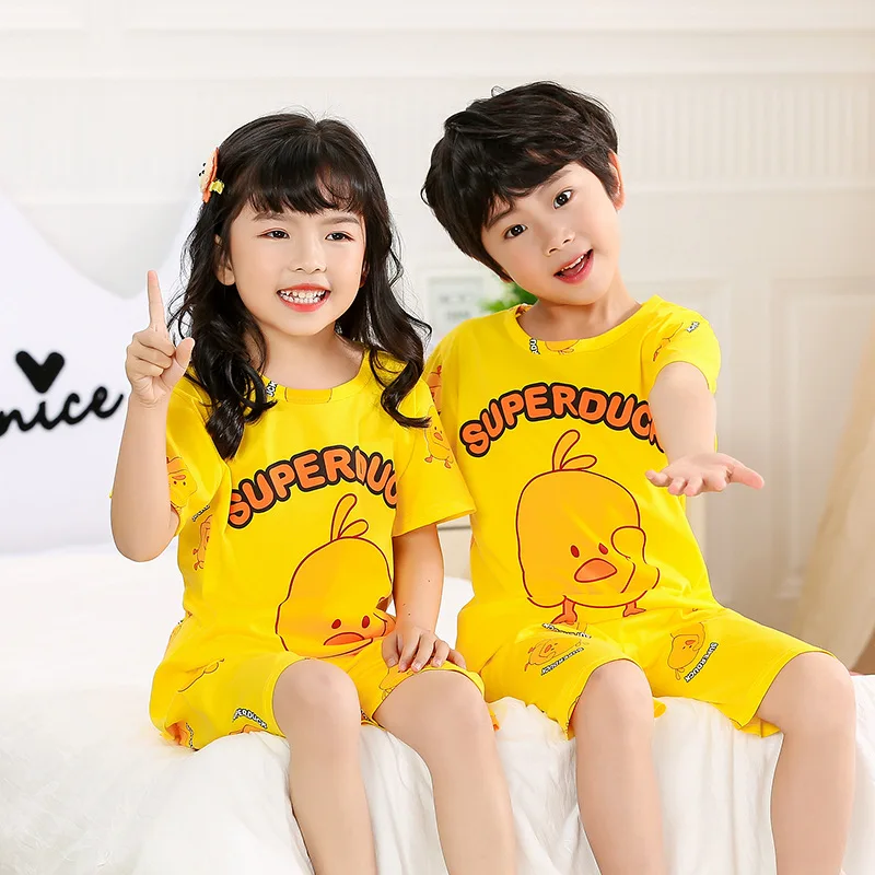 

Wholesale High Quality Boys Sleepwear Cartoon Children Clothes Clothing Sets Pijamas Kids Top+Pants 2pcs Summer Short Sleeve Set, Same as sample