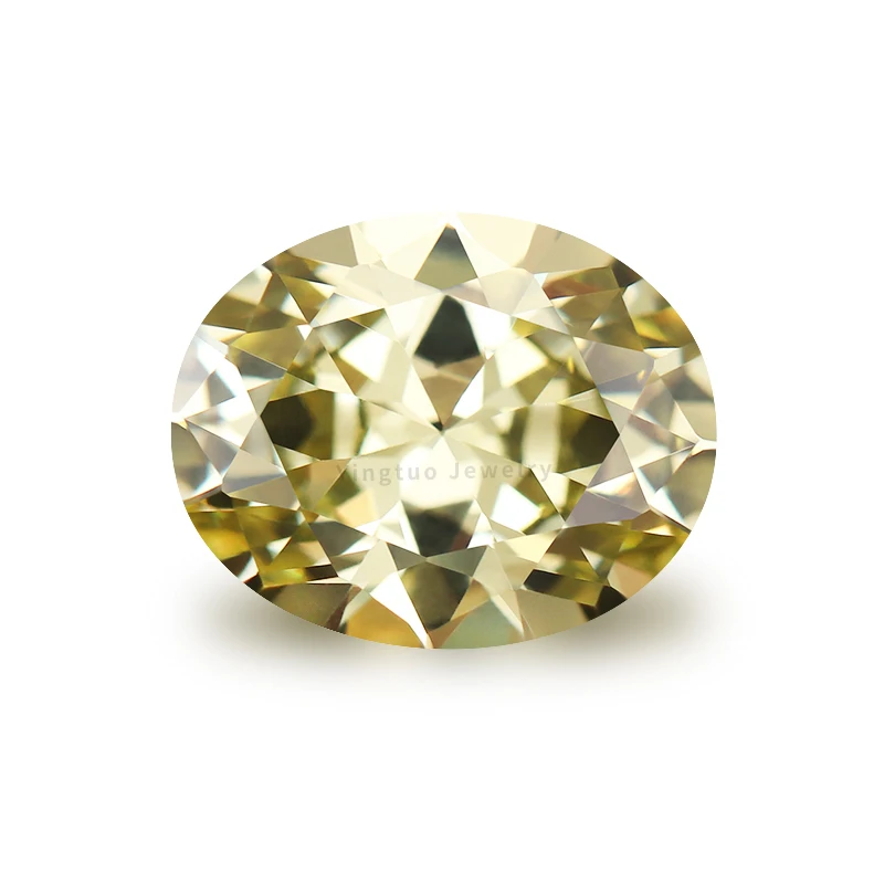 

Hot Sale Oval Olive Colored CZ Cubic Zirconia Gemstone for Jewelry Making