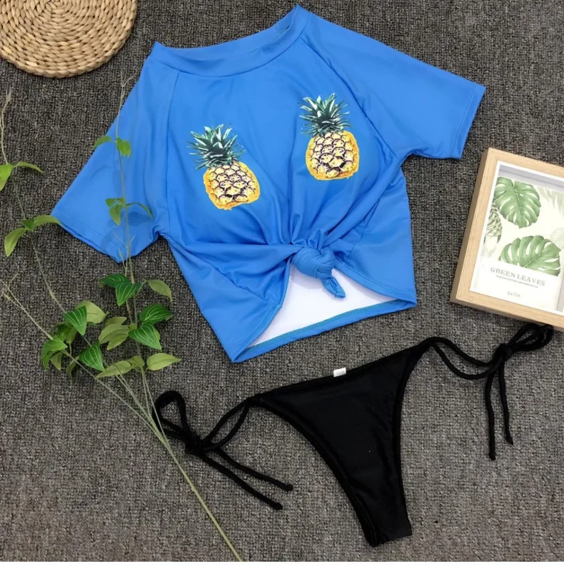 批发泳装新款菠萝打印比基尼