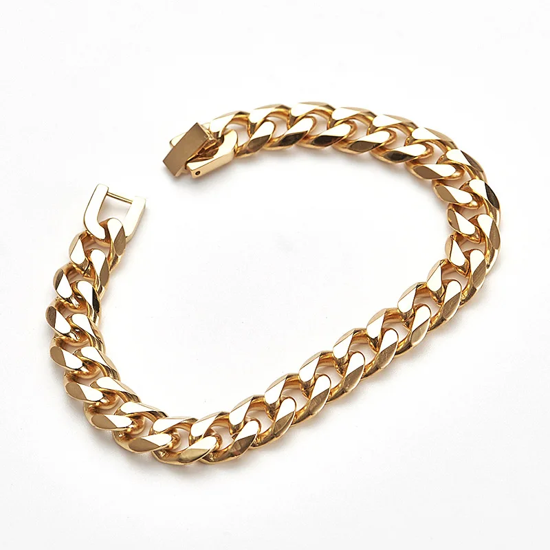 

GYX Vintage Stainless Steel Bracelets Polished Link Chain Bangle Mens Bracelet Stainless Steel
