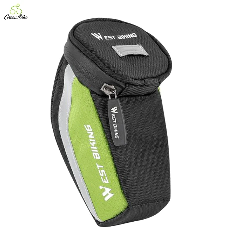 

Nylon Bicycle Portable Safety Reflective Tail Package Rear Bag Waterproof Cycle Saddle Bag, Black green blue