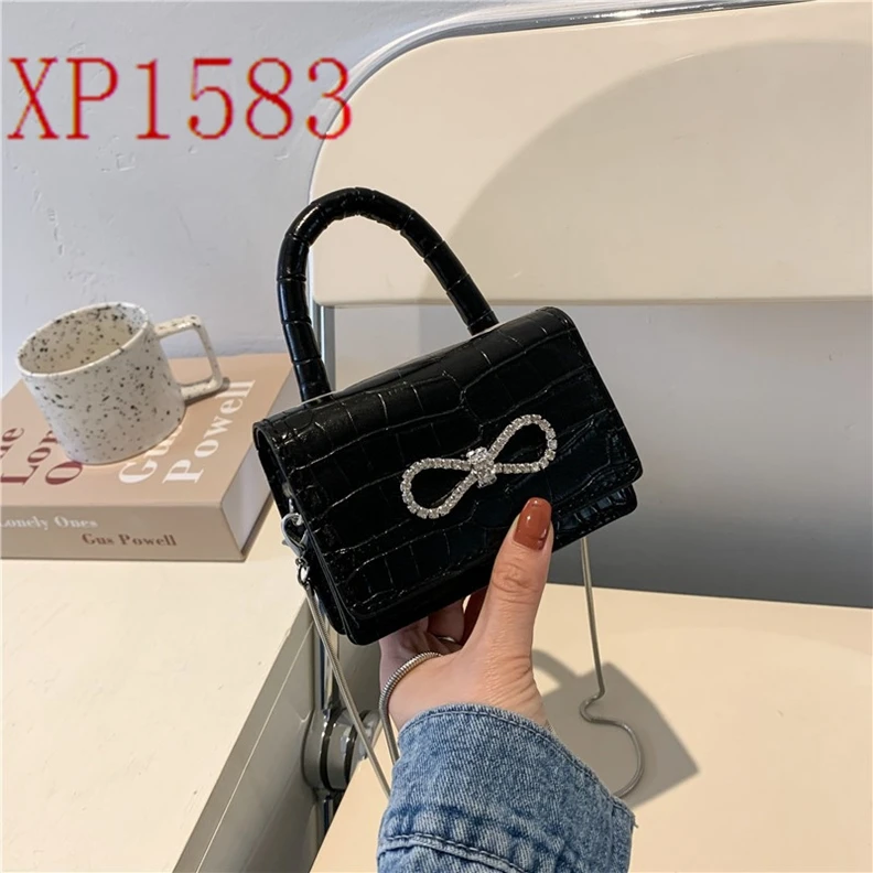 

XP1583 2021 spring new trendy fashion mini chain crossbody lipstick bag crocodile pattern shoulder handbag for female