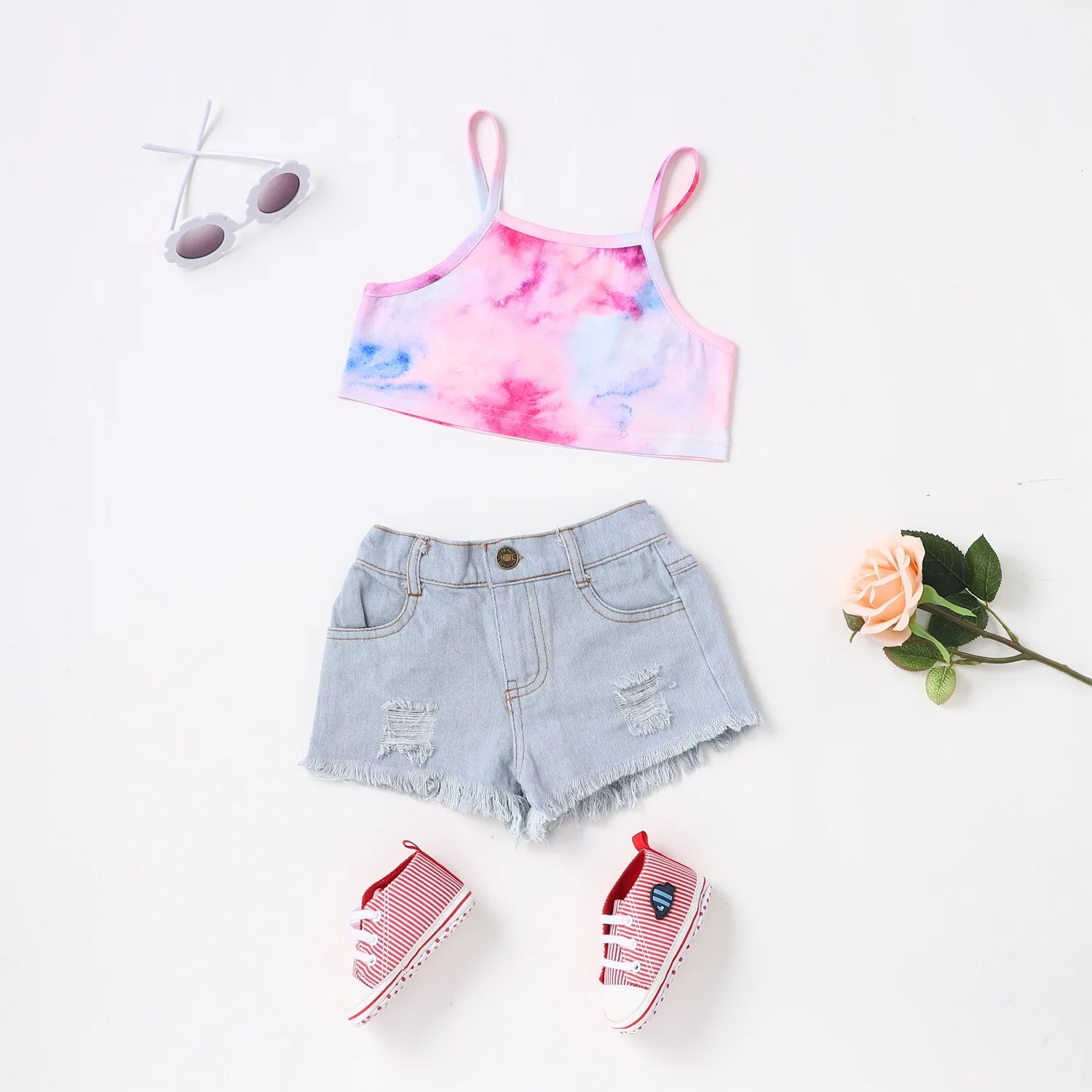 

New Children Summer Halter Dainted Top Cotton Hygroscopic Sweat Vests Girl Undercoat