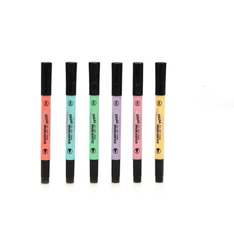 
Pastel color available High Performance Dual Tip Highlighter marker pen set 