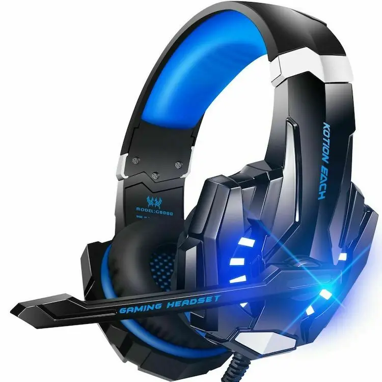 

Amazon Hot Selling G9000 Stereo Gaming Headset Noise Cancelling Over Ear Headphones with Mic, LED Light, Soft Memory Earmuffs