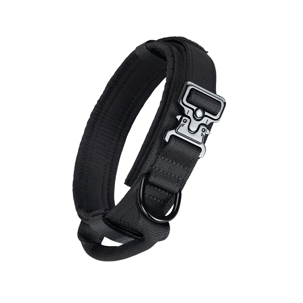 

Custom black hunting durable heavy duty nylon tactical training dog collar, Blk/ cob /rgn/ gry