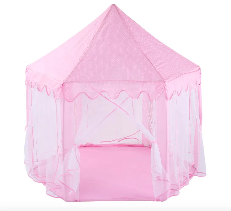
Castillos de princesa Portable Pop Up Fiberglass Princess Castle Tent, Pink kids girl play house, Pink Folding House Shape Tent 