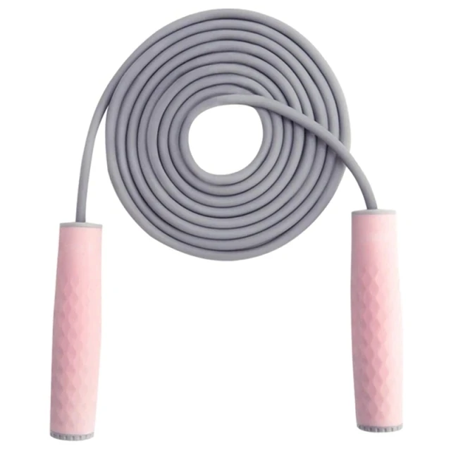 

Weighted Skipping Rope Silicone Handles Jump Rope Adjustable Length Jumping Rope, Gray,blue,pink