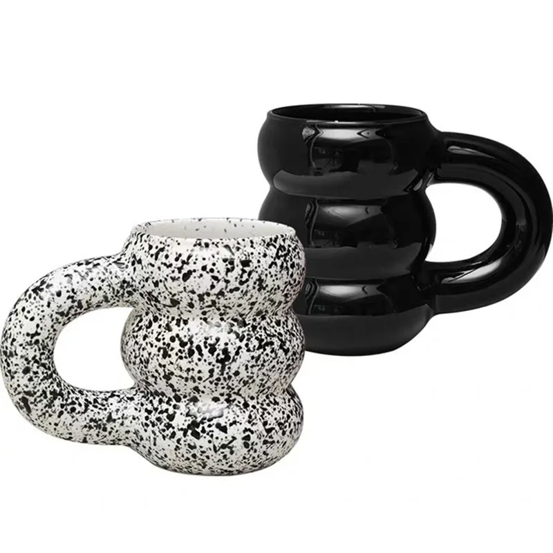 

Solhui Novelty large handle ceramic mugs coffee cups fat tyres mug, 5 options