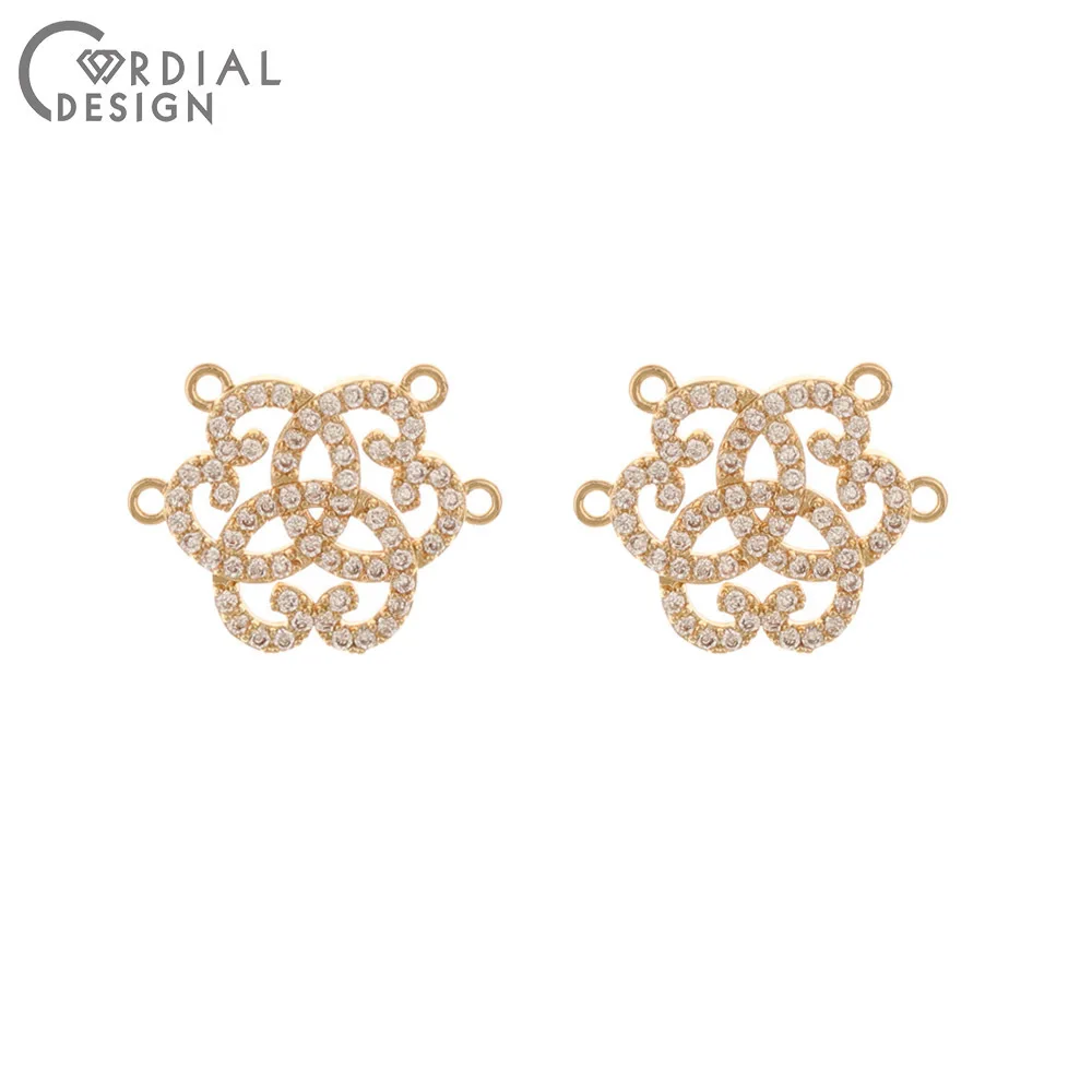 

Jewelry Accessories Cordial Design 20Pcs 15*20MM CZ Charms Jewelry Findings & Components Hand Made Jewelry Accessories Earring