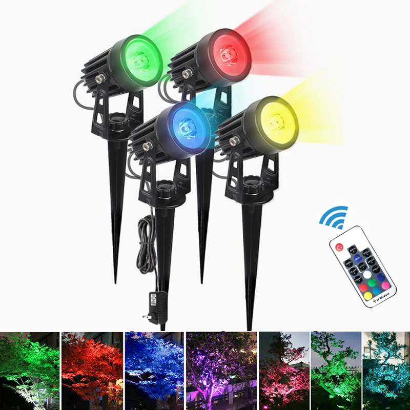 remote control Warm White RGB Aluminum Outdoor Waterproof Garden lights ip65 12V 24V led garden Spot light