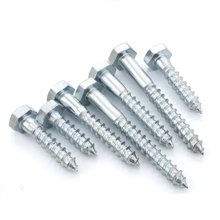 
factory direct DIN571 zinc plated hex head wood screw 