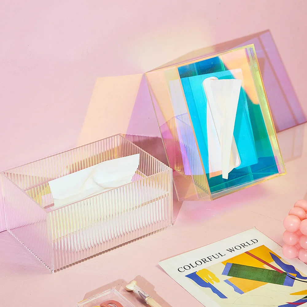 

Creative car tissue holder square napkin paper box transparent acrylic tissue box