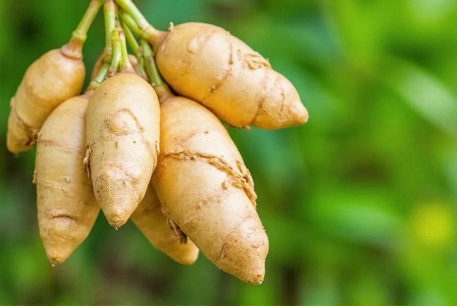 Close-up of fresh ginger rhizomes showing growth buds and healthy texture for home cultivation